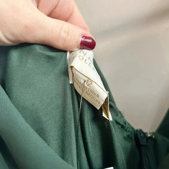 Jenny Yoo collection green draped chiffon maxi dress - Picture 4 of 5